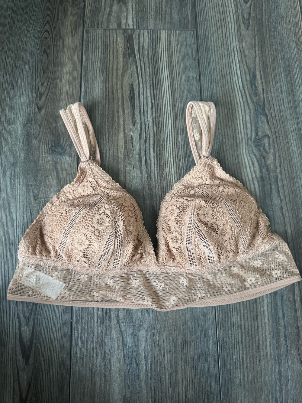 aerie Lace padded Bralette in Light Nude